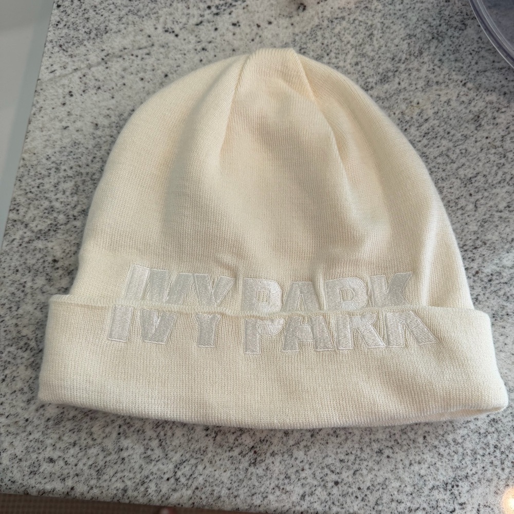 IVY PARK Off-White Knit Beanie